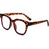 KoKoBin Occhiali da lettura oversize anti luce blu per donna Occhiali da lettura per computer alla moda con montatura quadrata (Leopard, 2.5)