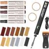 Herenear Kit Riparazione Parquet, Kit Riparazione Legno Ripara Parquet, 12 Colori Stucco con Strumento di Fusione per Parquet Ripara Graffi Macchie, Buco, Ritocco Legno