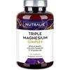 NUTRALIE Triple Magnesio Completo - Bisglicinato Malato Taurato B6 | Energia - Magnesium Complex - Stanchezza e Fatica - 120 Capsule Vegane Magnesio Bisglicinato Nutralie