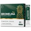 Krealis Bromelina da Bere Extra Forte 5000 GDU/g - Drenante Linfatico Gambe | Integratore con Centella e Tarassaco per Ritenzione Idrica e Cellulite; 30 Stick Gusto Ananas; Microcircolo; Made in Italy