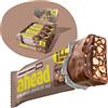 AHEAD Barrette Keto Vegane - 16 x 35g - Crunchy Nougat- Barrette senza zucchero - solo 5g di carboidrati netti per barretta chetogenica - keto bar con cioccolato senza zucchero
