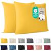 Dreamzie - Federa Cuscino 60x60 cm - Set da 2-100% Cotone - Giallo | Certificato Oeko-Tex · Cerniera · Jersey · 150 g/m² · Traspirante · Lavabile · Morbida · Copricuscino per Divano e Letto