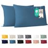 Dreamzie - Federa Cuscino 30x50 cm - Set da 2 - 100% Cotone - Blu | Certificato Oeko-Tex · Cerniera · Jersey · 150 g/m² · Traspirante · Lavabile · Morbida · Copricuscino per Divano e Letto