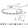 Esmoly Argento Bracciale Donna Tennis Bracciali Regalo Donna Compleanno Ragazza | Braccialetto Braccialetti con 12 Colori di Pietre Natali e 5A Sparkle Zircone Regolabile
