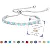 Esmoly Argento Bracciale Donna Tennis Bracciali Regalo Donna Compleanno Ragazza | Braccialetto Braccialetti con 12 Colori di Pietre Natali e 5A Sparkle Zircone Regolabile