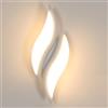Goeco Applique LED da Parete Interno 12W 1350LM 3000K 30CM, Bianco | Lampada a Muro Design a Foglia in Acrilico Moderno Luce Calda, Applique per Camera da Letto Soggiorno Corridoio Ingresso