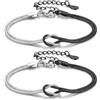 J.Fée 2PCS Bracciali Coppia Bracciale Amicizia Bracciale Donna Argento 925 Bracciali Amicizia Donna, Braccialetti Donne Oro, Regali di Coppia Regalo Amica Regalo Fidanzato Regali Mamma San Valentino