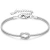 J.Fée 2PCS Bracciali Coppia Bracciale Amicizia Bracciale Donna Argento 925 Bracciali Amicizia Donna, Braccialetti Donne Oro, Regali di Coppia Regalo Amica Regalo Fidanzato Regali Mamma San Valentino