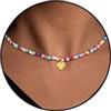 Esmoly Colorate Perle Collana Donna Regalo Donna Compleanno Ragazza 14+2 Inches | Argento/18K Oro Collane Donna con Lettera A-Z