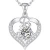 LOUISA SECRET Collana donna cuore Capital con Placato di rodio e oro 18K | Lettere A-Z Regalo per Mamma Rivestimento,Catena Regolabile 45+5cm,Idea Regalo per San Valentino,Compleanno,Donna Natale