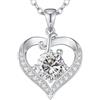 LOUISA SECRET Collana donna cuore Capital con Placato di rodio e oro 18K | Lettere A-Z Regalo per Mamma Rivestimento,Catena Regolabile 45+5cm,Idea Regalo per San Valentino,Compleanno,Donna Natale