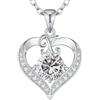LOUISA SECRET Collana donna cuore Capital con Placato di rodio e oro 18K | Lettere A-Z Regalo per Mamma Rivestimento,Catena Regolabile 45+5cm,Idea Regalo per San Valentino,Compleanno,Donna Natale