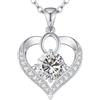 LOUISA SECRET Collana donna cuore Capital con Placato di rodio e oro 18K | Lettere A-Z Regalo per Mamma Rivestimento,Catena Regolabile 45+5cm,Idea Regalo per San Valentino,Compleanno,Donna Natale