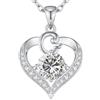LOUISA SECRET Collana donna cuore Capital con Placato di rodio e oro 18K | Lettere A-Z Regalo per Mamma Rivestimento,Catena Regolabile 45+5cm,Idea Regalo per San Valentino,Compleanno,Donna Natale
