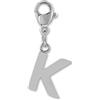 GD GOOD.designs Ciondolo Lettera con Moschettone - Charm Iniziale Argentato in Acciaio Inossidabile per Bracciale e Collana