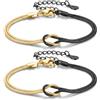 J.Fée 2PCS Bracciali Coppia Bracciale Amicizia Bracciale Donna Argento 925 Bracciali Amicizia Donna, Braccialetti Donne Oro, Regali di Coppia Regalo Amica Regalo Fidanzato Regali Mamma San Valentino