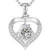 LOUISA SECRET Collana donna cuore Capital con Placato di rodio e oro 18K | Lettere A-Z Regalo per Mamma Rivestimento,Catena Regolabile 45+5cm,Idea Regalo per San Valentino,Compleanno,Donna Natale