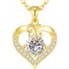 LOUISA SECRET Collana donna cuore Capital con Placato di rodio e oro 18K | Lettere A-Z Regalo per Mamma Rivestimento,Catena Regolabile 45+5cm,Idea Regalo per San Valentino,Compleanno,Donna Natale