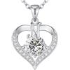 LOUISA SECRET Collana donna cuore Capital con Placato di rodio e oro 18K | Lettere A-Z Regalo per Mamma Rivestimento,Catena Regolabile 45+5cm,Idea Regalo per San Valentino,Compleanno,Donna Natale