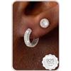 HANLI 2 Paia Orecchini Uomo Cerchio Diamante Argento 925 e Zirconi Cubici Anallergici Leggeri Trendy Gioielli di Moda per le Uomo
