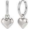 GD GOOD.designs Cerchi con ciondolo - Orecchini a cuore da donna in acciaio inossidabile 316L placcato oro 18K, oro rosa o argento - resistenti all'acqua - orecchini pendenti (14 mm)