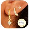 Rajputana Orecchini Pendenti Donna Argento Set Orecchini Cerchio Oro Regalo | Orecchini Donna Argento Orecchini Pendenti Anallergici Donna Sterling Silver Stud Hoops Earrings for Women Gioielli Regali
