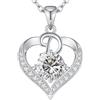 LOUISA SECRET Collana donna cuore Capital con Placato di rodio e oro 18K | Lettere A-Z Regalo per Mamma Rivestimento,Catena Regolabile 45+5cm,Idea Regalo per San Valentino,Compleanno,Donna Natale