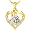 LOUISA SECRET Collana donna cuore Capital con Placato di rodio e oro 18K | Lettere A-Z Regalo per Mamma Rivestimento,Catena Regolabile 45+5cm,Idea Regalo per San Valentino,Compleanno,Donna Natale