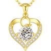 LOUISA SECRET Collana donna cuore Capital con Placato di rodio e oro 18K | Lettere A-Z Regalo per Mamma Rivestimento,Catena Regolabile 45+5cm,Idea Regalo per San Valentino,Compleanno,Donna Natale