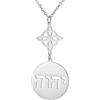 EUEAVAN Collana Witches Knot Jehovah Nudo De Bruja YHVH YHWH Yeshua Tetragrammaton Pentagramma Pendente Salomone Amuleto Wicca Gioielli Wiccan Regalo (nodo della strega 2, argento)