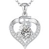 LOUISA SECRET Collana donna cuore Capital con Placato di rodio e oro 18K | Lettere A-Z Regalo per Mamma Rivestimento,Catena Regolabile 45+5cm,Idea Regalo per San Valentino,Compleanno,Donna Natale