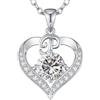 LOUISA SECRET Collana donna cuore Capital con Placato di rodio e oro 18K | Lettere A-Z Regalo per Mamma Rivestimento,Catena Regolabile 45+5cm,Idea Regalo per San Valentino,Compleanno,Donna Natale