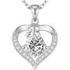 LOUISA SECRET Collana donna cuore Capital con Placato di rodio e oro 18K | Lettere A-Z Regalo per Mamma Rivestimento,Catena Regolabile 45+5cm,Idea Regalo per San Valentino,Compleanno,Donna Natale
