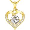LOUISA SECRET Collana donna cuore Capital con Placato di rodio e oro 18K | Lettere A-Z Regalo per Mamma Rivestimento,Catena Regolabile 45+5cm,Idea Regalo per San Valentino,Compleanno,Donna Natale