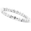 GD GOOD.designs Bracciale di perline Lettera I Perline bianche del braccialetto del nome con autentiche pietre di Howlite I Braccialetto di perline personalizzato con iniziali I Braccialetto fatto a mano