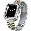 BINLUN Cinturino Metallo Compatibile con Apple Watch 46mm 45mm 44mm 42mm 41mm 40mm 38mm 49mm Cinturini in Acciaio con Custodia in TPU Adatto per iWatch Series Ultra/SE3/11/10/9/8/7/SE2/SE/6/5/4/3/2/1