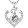 LOUISA SECRET Collana donna cuore Capital con Placato di rodio e oro 18K | Lettere A-Z Regalo per Mamma Rivestimento,Catena Regolabile 45+5cm,Idea Regalo per San Valentino,Compleanno,Donna Natale