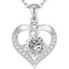 LOUISA SECRET Collana donna cuore Capital con Placato di rodio e oro 18K | Lettere A-Z Regalo per Mamma Rivestimento,Catena Regolabile 45+5cm,Idea Regalo per San Valentino,Compleanno,Donna Natale