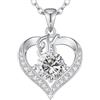 LOUISA SECRET Collana donna cuore Capital con Placato di rodio e oro 18K | Lettere A-Z Regalo per Mamma Rivestimento,Catena Regolabile 45+5cm,Idea Regalo per San Valentino,Compleanno,Donna Natale