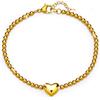 Bramart Bracciale Donna a Cuore Idee Regalo per Lei, Argento Sterling 925 Finitura in Oro Bianco o Giallo 18k per Moglie Fidanzata Figlia Natale San Valentino Compleanno Anniversario