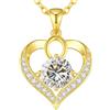LOUISA SECRET Collana donna cuore Capital con Placato di rodio e oro 18K | Lettere A-Z Regalo per Mamma Rivestimento,Catena Regolabile 45+5cm,Idea Regalo per San Valentino,Compleanno,Donna Natale
