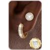 HANLI 2 Paia Orecchini Uomo Cerchio Diamante Argento 925 e Zirconi Cubici Anallergici Leggeri Trendy Gioielli di Moda per le Uomo