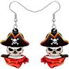 YAYAKO Acrilico Teschio Pirata Orecchini Teschio di Zucchero Dangle Orecchini Gioielli Halloween Pirata Regali per Donna Ragazza Charms