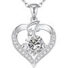 LOUISA SECRET Collana donna cuore Capital con Placato di rodio e oro 18K | Lettere A-Z Regalo per Mamma Rivestimento,Catena Regolabile 45+5cm,Idea Regalo per San Valentino,Compleanno,Donna Natale