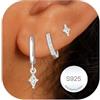 Rajputana Orecchini Pendenti Donna Argento Set Orecchini Cerchio Oro Regalo | Orecchini Donna Argento Orecchini Pendenti Anallergici Donna Sterling Silver Stud Hoops Earrings for Women Gioielli Regali