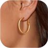 GoldChic Orecchini Cerchio Donna in Acciaio Inox 20-100mm | Orecchini Donna Cerchio Resistenti, Leggeri ed Eleganti, 20-100mm, Oro Argento Nero Opzionale, con Scatola Regalo