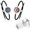TOTWOO Braccialetti di Coppia Touch con Collegamento Bluetooth Uno a Uno tramite App, Luci e Vibrazioni - Regalo Romantico per Coppie a Distanza, Realizzati in Acciaio Inossidabile 316