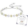 Esmoly Bracciale Donna Argento Tennis Bracciali Regalo Donna Compleanno Ragazza | 12 Colori di Pietre Natali e 5A Sparkle Zircone Regolabile