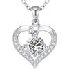 LOUISA SECRET Collana donna cuore Capital con Placato di rodio e oro 18K | Lettere A-Z Regalo per Mamma Rivestimento,Catena Regolabile 45+5cm,Idea Regalo per San Valentino,Compleanno,Donna Natale
