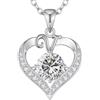 LOUISA SECRET Collana donna cuore Capital con Placato di rodio e oro 18K | Lettere A-Z Regalo per Mamma Rivestimento,Catena Regolabile 45+5cm,Idea Regalo per San Valentino,Compleanno,Donna Natale